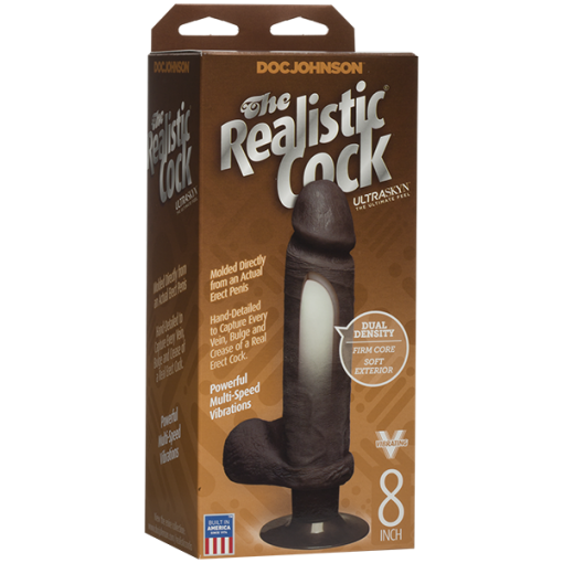 The Realistic® Cock ULTRASKYN ™ Vibrating 8 - Chocolate