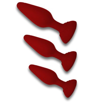 Plug anal de silicona con base de rosa