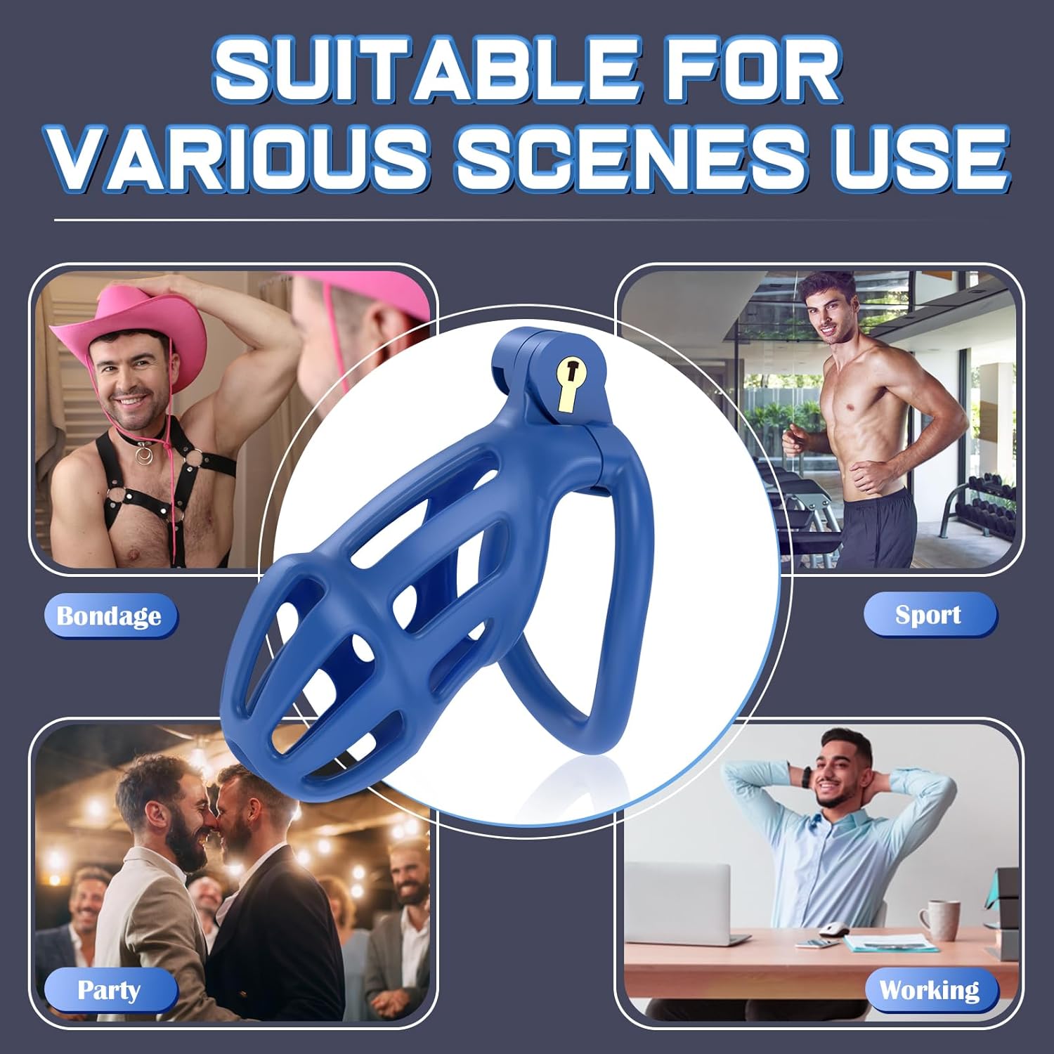 Dispositivos de castidad jaula de castidad para hombres, control de erección del pene en impresión 3D - Imagen 4