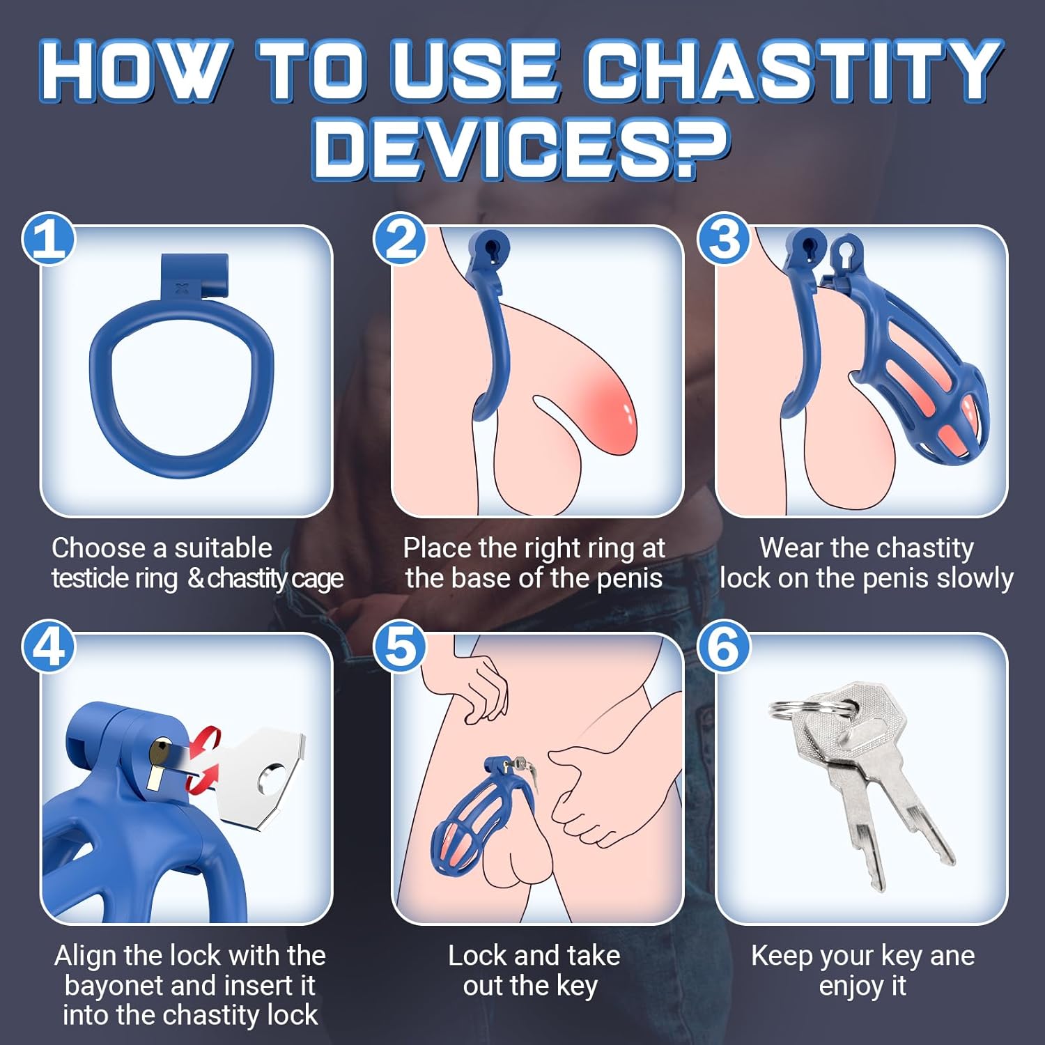 Dispositivos de castidad jaula de castidad para hombres, control de erección del pene en impresión 3D - Imagen 5