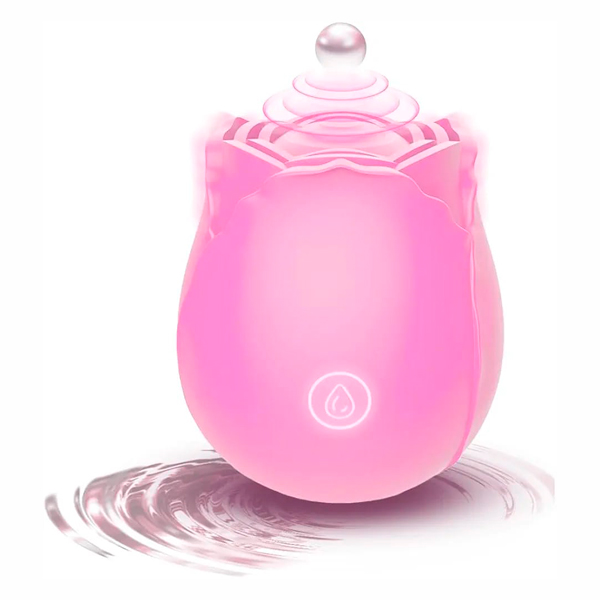 Vibrador rosa con succionador Baycam - Imagen 3