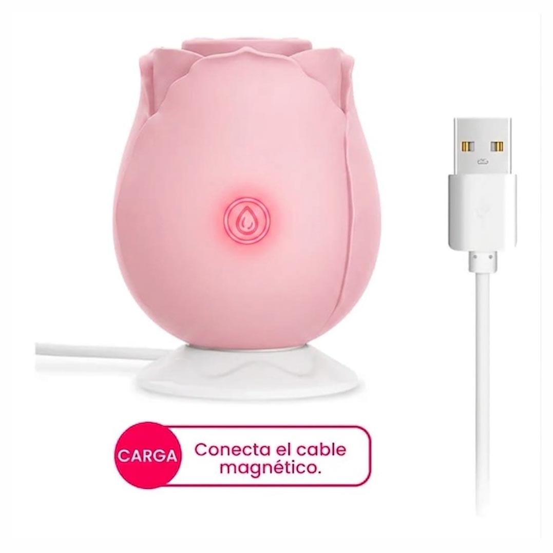Vibrador rosa con succionador Baycam - Imagen 2