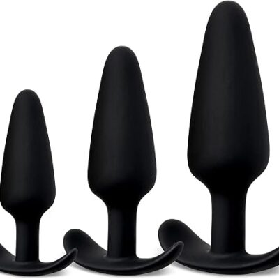 Juego de kit de 3 tapones anales de silicona de entrenamiento unisex