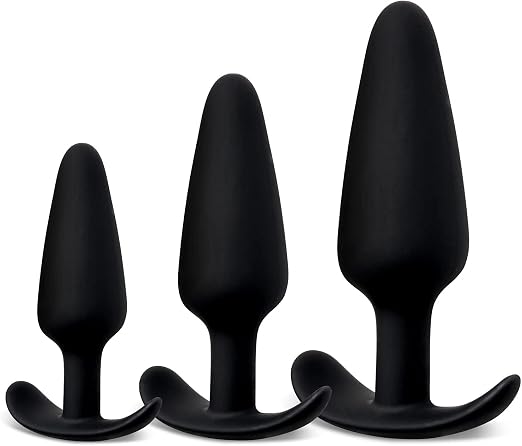 Juego de kit de 3 tapones anales de silicona de entrenamiento unisex