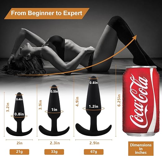 Juego de kit de 3 tapones anales de silicona de entrenamiento unisex - Imagen 7