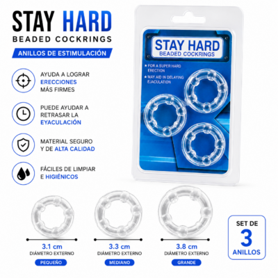 STAY HARD BEADED COCKRINGS