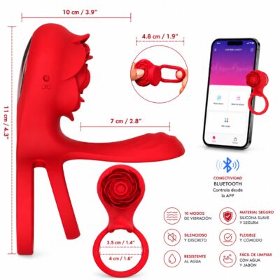 Anillo Vibrador De Rosa