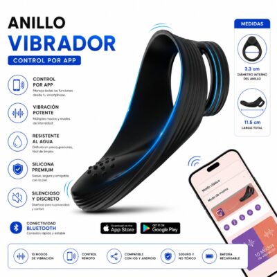 Anillo Vibrador Para El Pene Gerbum con App